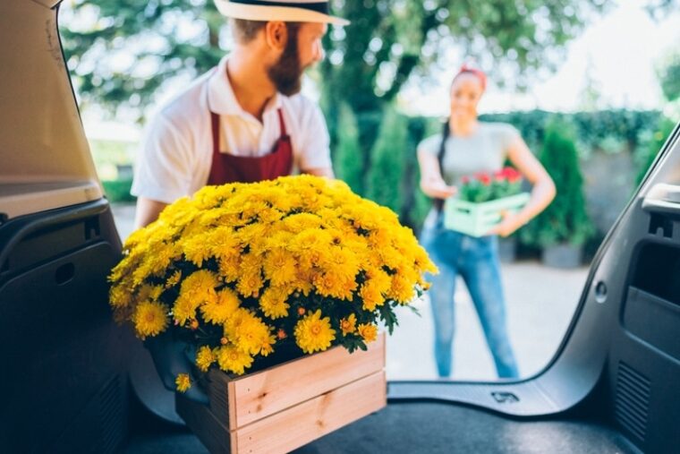 Blumenhandel am Valentinstag