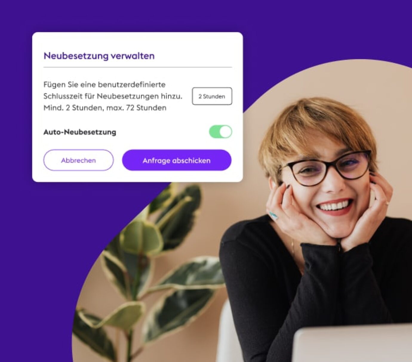 zenjob cwa automatische personalbuchung geschäftsfrau