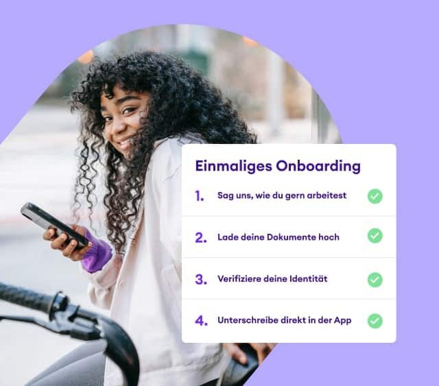 mobile-app eine studentin ist mit ihren onboarding-schritten fertig mockup
