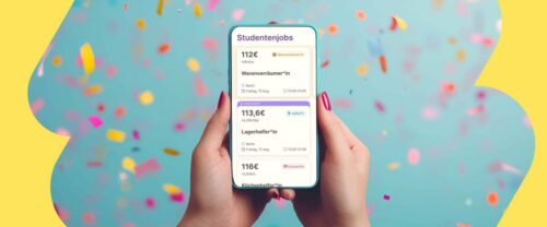 Zenjob App mit Konfetti