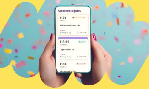 Zenjob App mit Konfetti