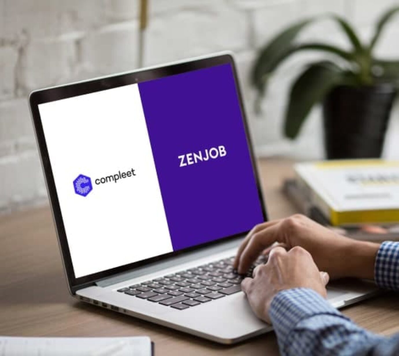 Desktop mit compleet und Zenjob Logo