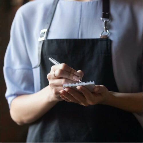 Server taking an order in a restaurant