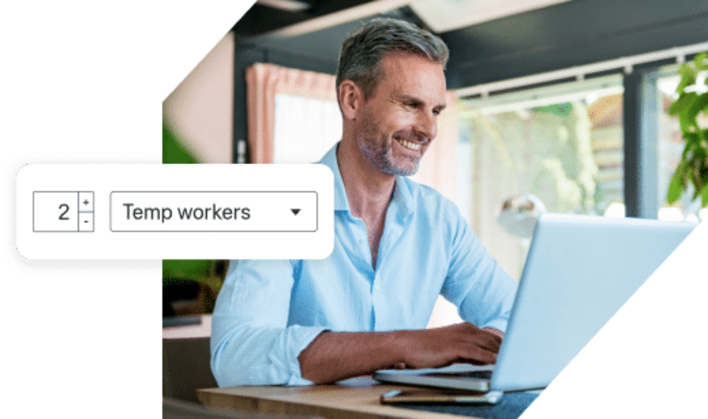 Man is booking staff via zenjob