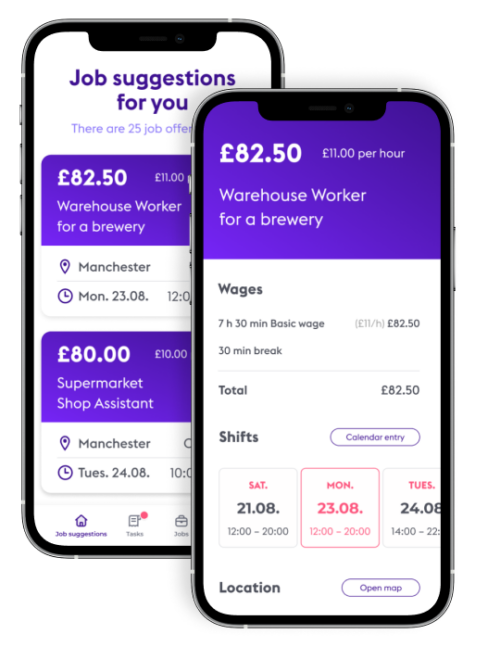 Job suggestions Zenjob App UK